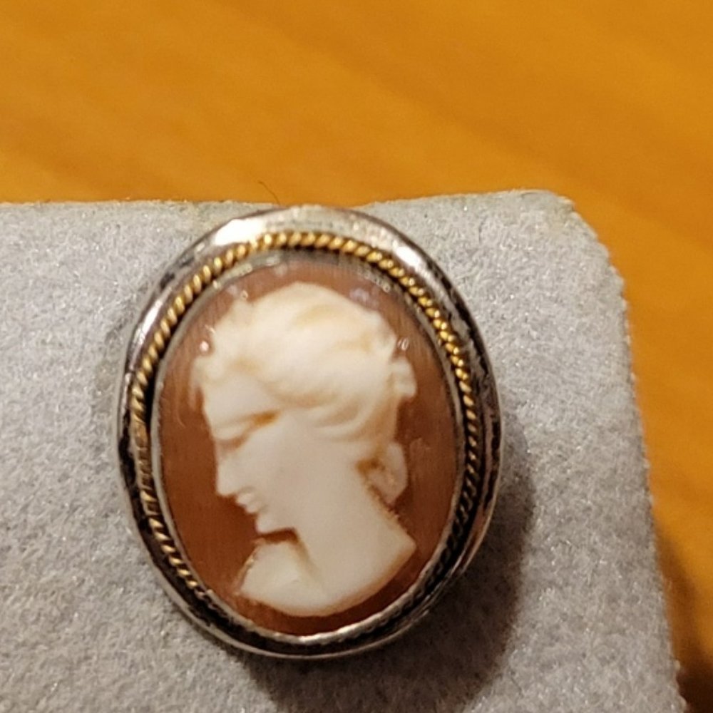 Vintage Italian Silver Cameo Earrings